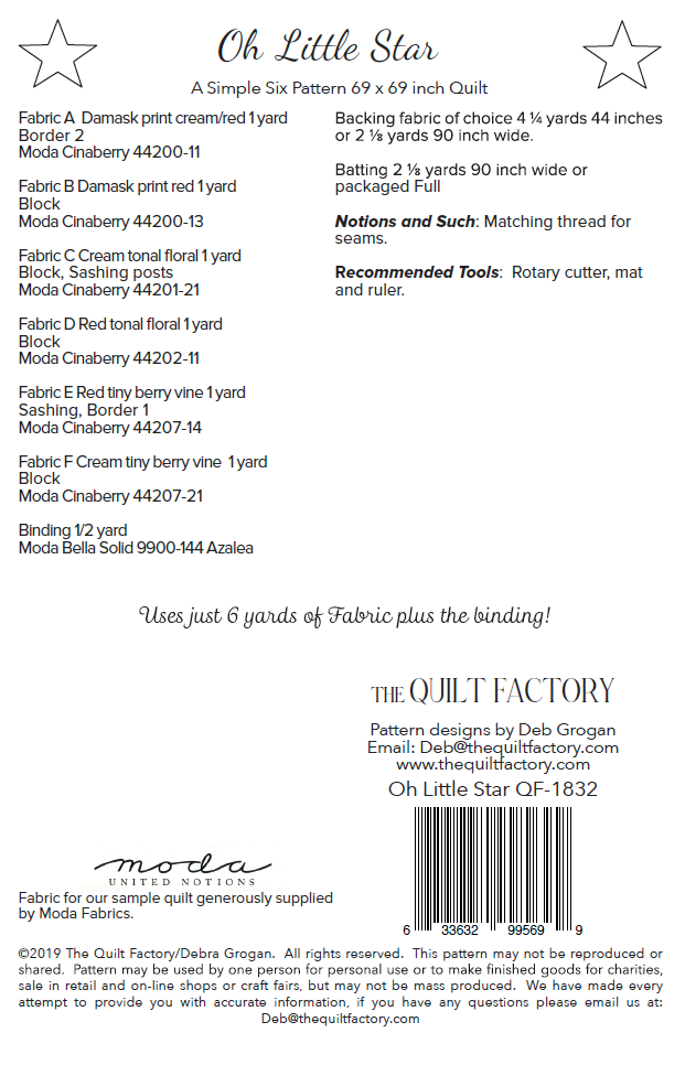 Downloadable Oh Little Star Quilt Pattern