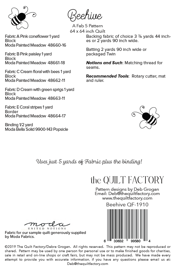 Downloadable Beehive Quilt Pattern