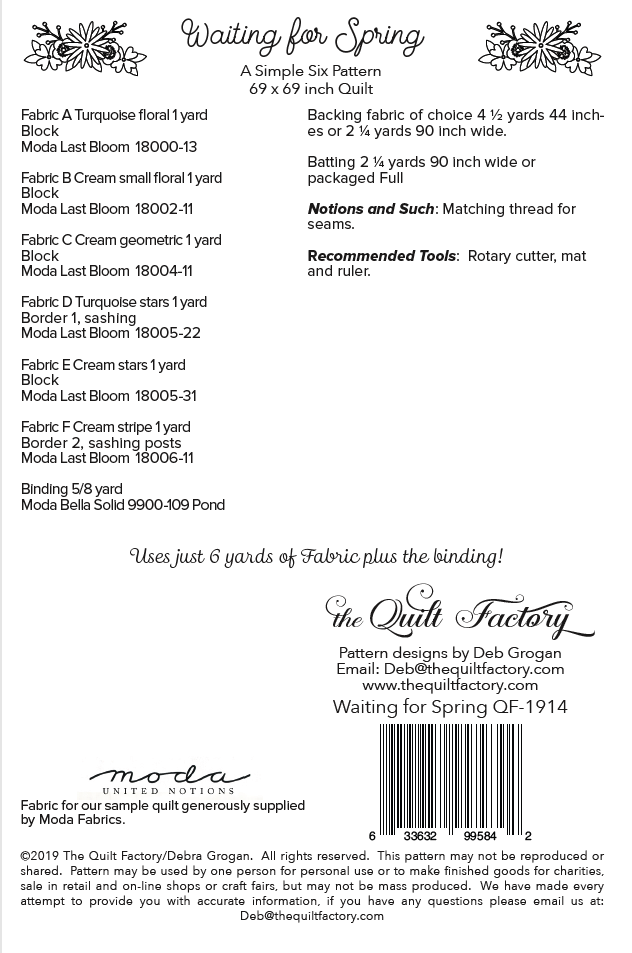 Downloadable Waiting for Spring Quilt Pattern