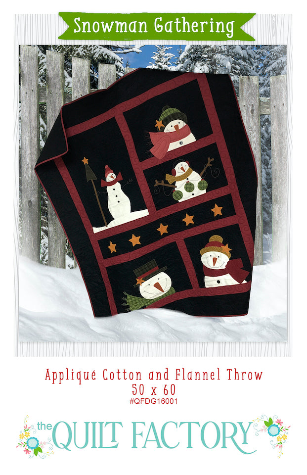 Downloadable Snowman Gathering Quilt Pattern