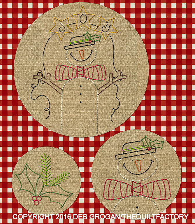 Downloadable Star Snowman Embroidery Pattern
