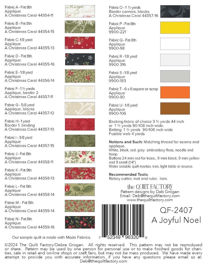 A Joyful Noel Block of the Month Quilt Kit