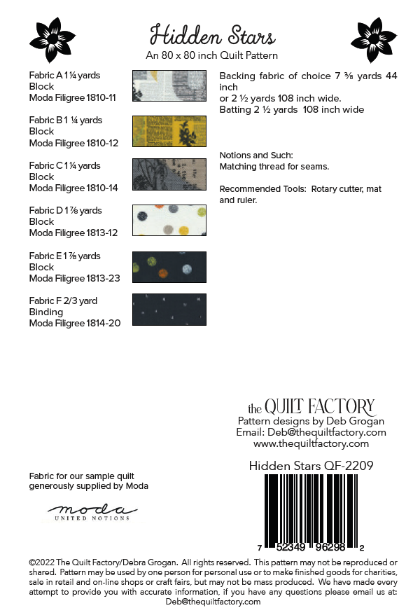 Downloadable  Hidden Stars Quilt  Pattern
