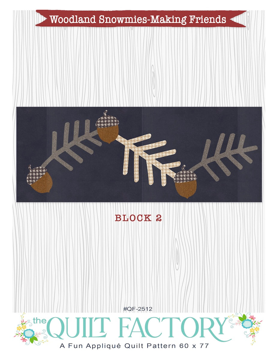 Woodland Snowmies BOM Block 2 Pattern