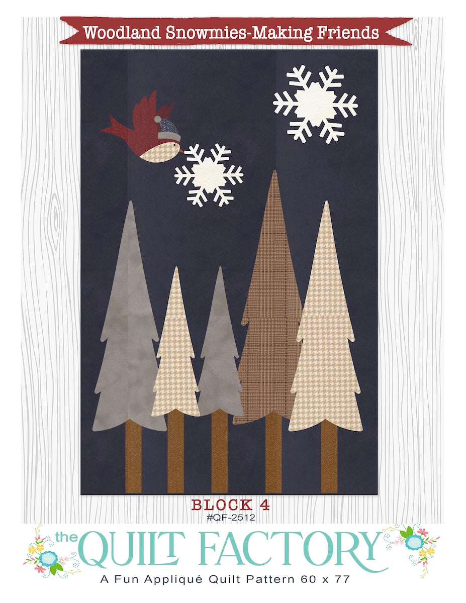 Woodland Snowmies BOM Block 4 Pattern