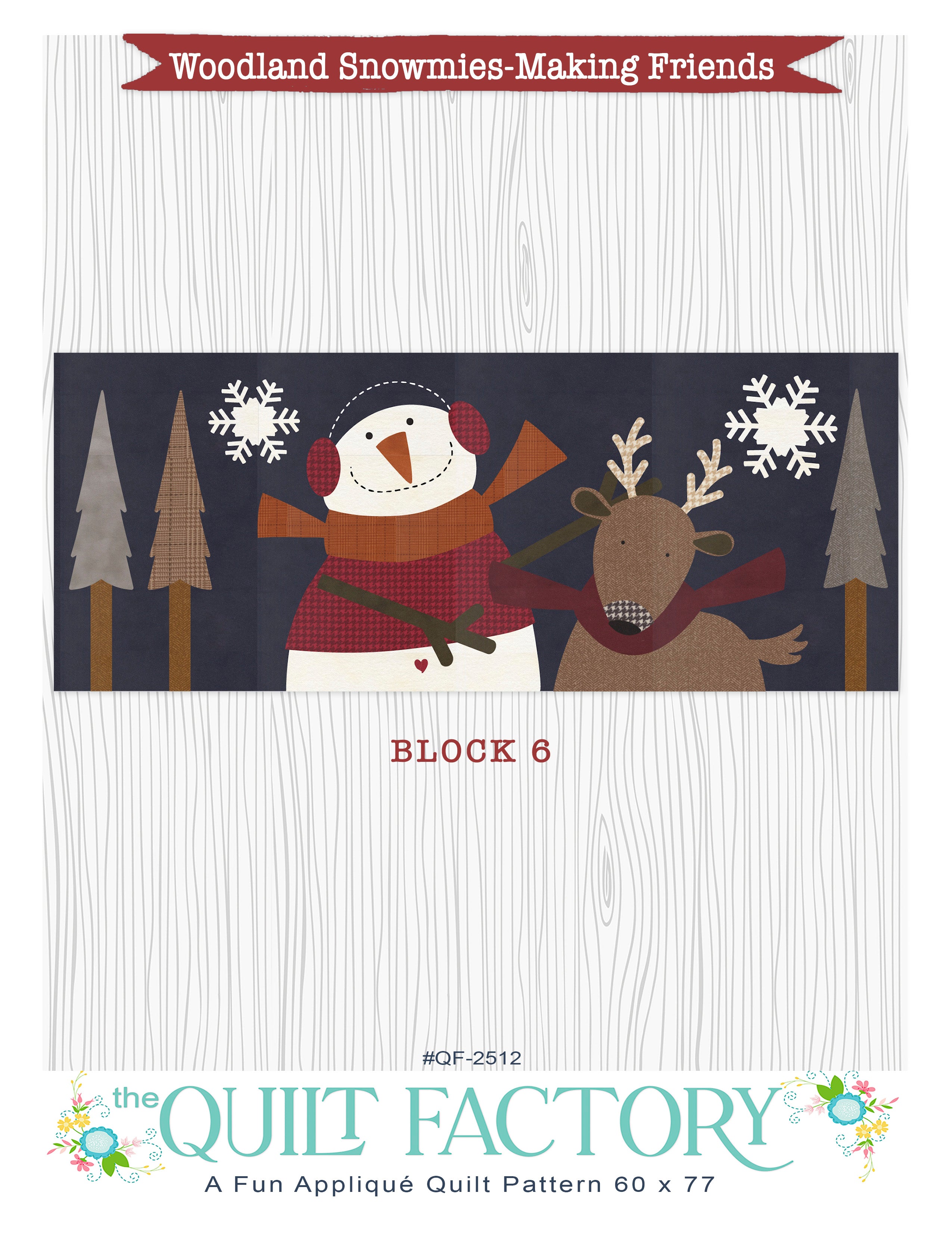 Woodland Snowmies BOM Block 6 Pattern