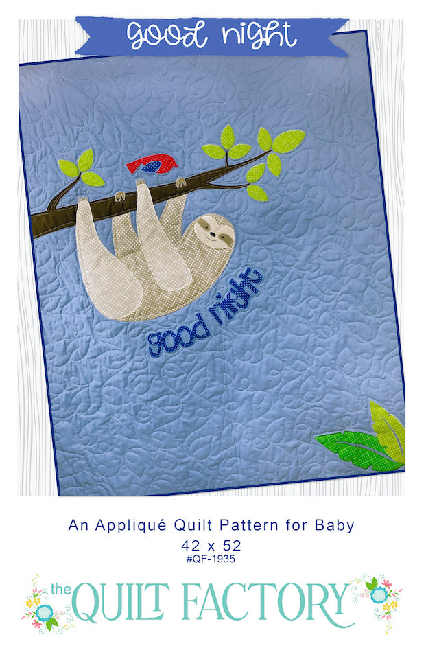 Downloadable Sloth Good Night Quilt Pattern