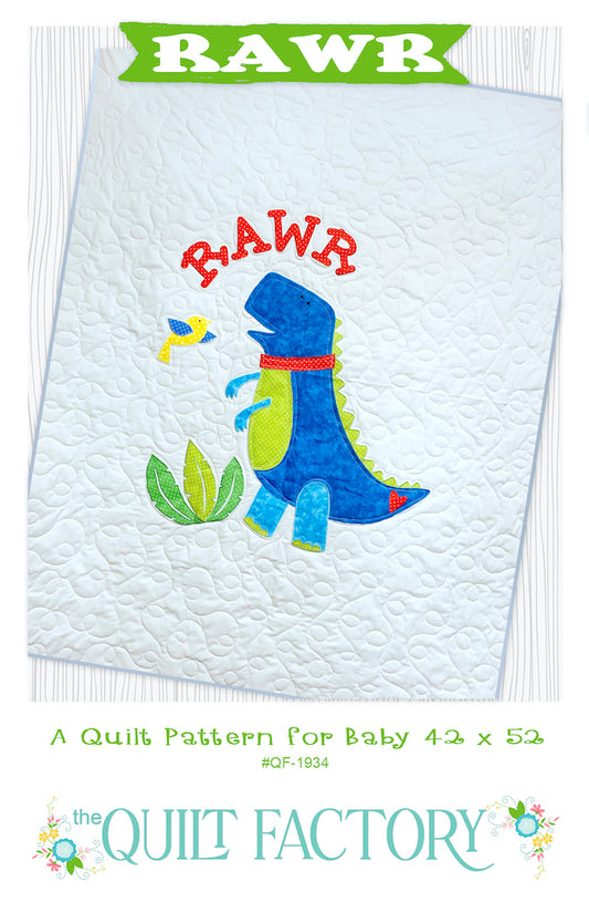 Downloadable Dinosaur RAWR Quilt Pattern
