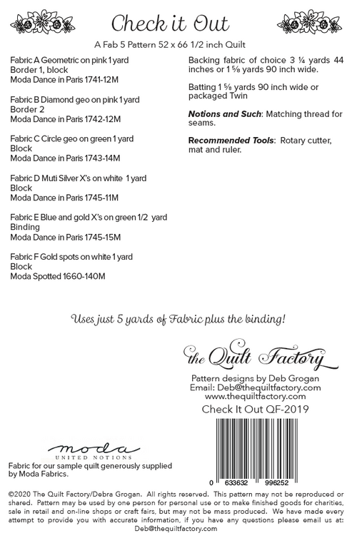 Downloadable Check It Out Quilt Pattern