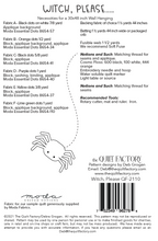 Downloadable Witch Please Quilt Pattern