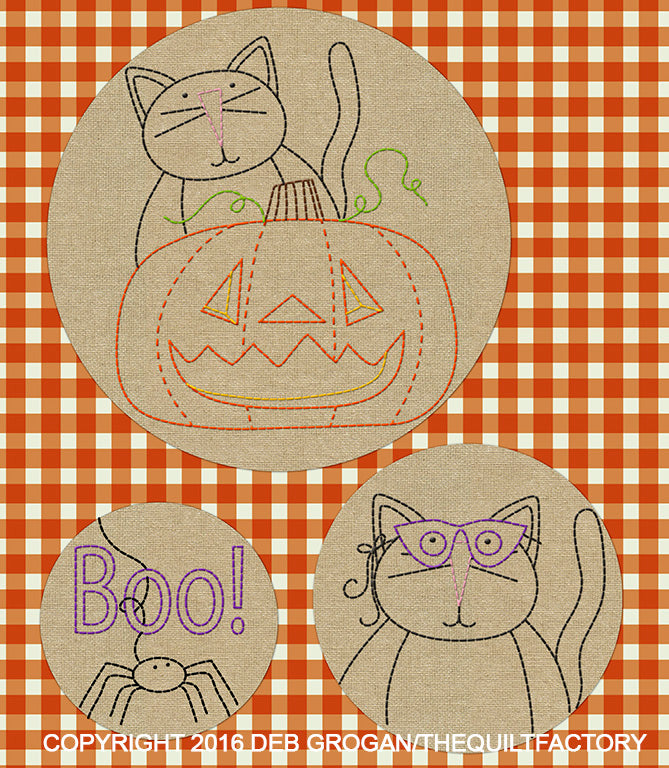 Downloadable Boo Kitty Embroidery Pattern